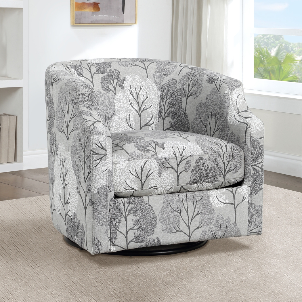 Apisai Gray Swivel Accent Chair - Thumbnail - Image 3