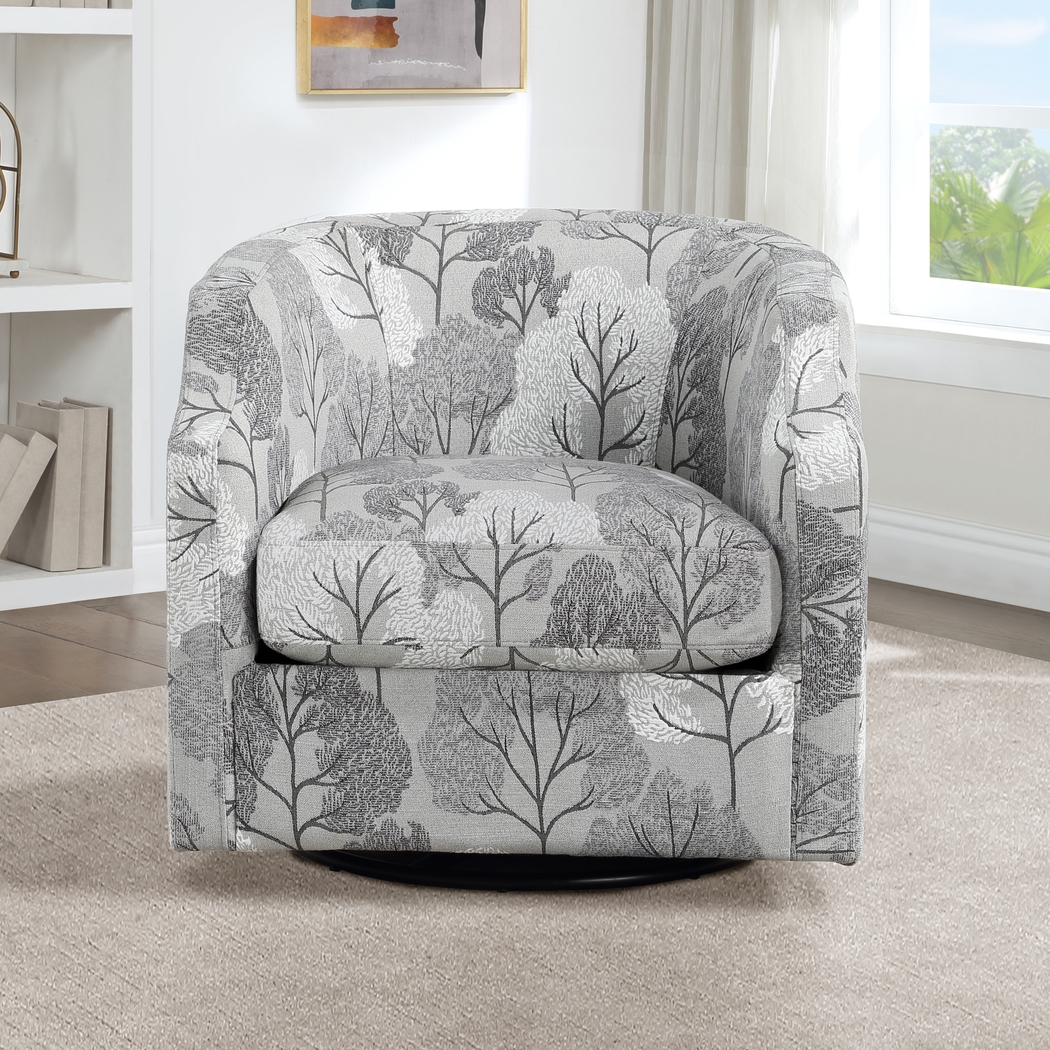 Apisai Gray Swivel Accent Chair - Thumbnail - Image 4