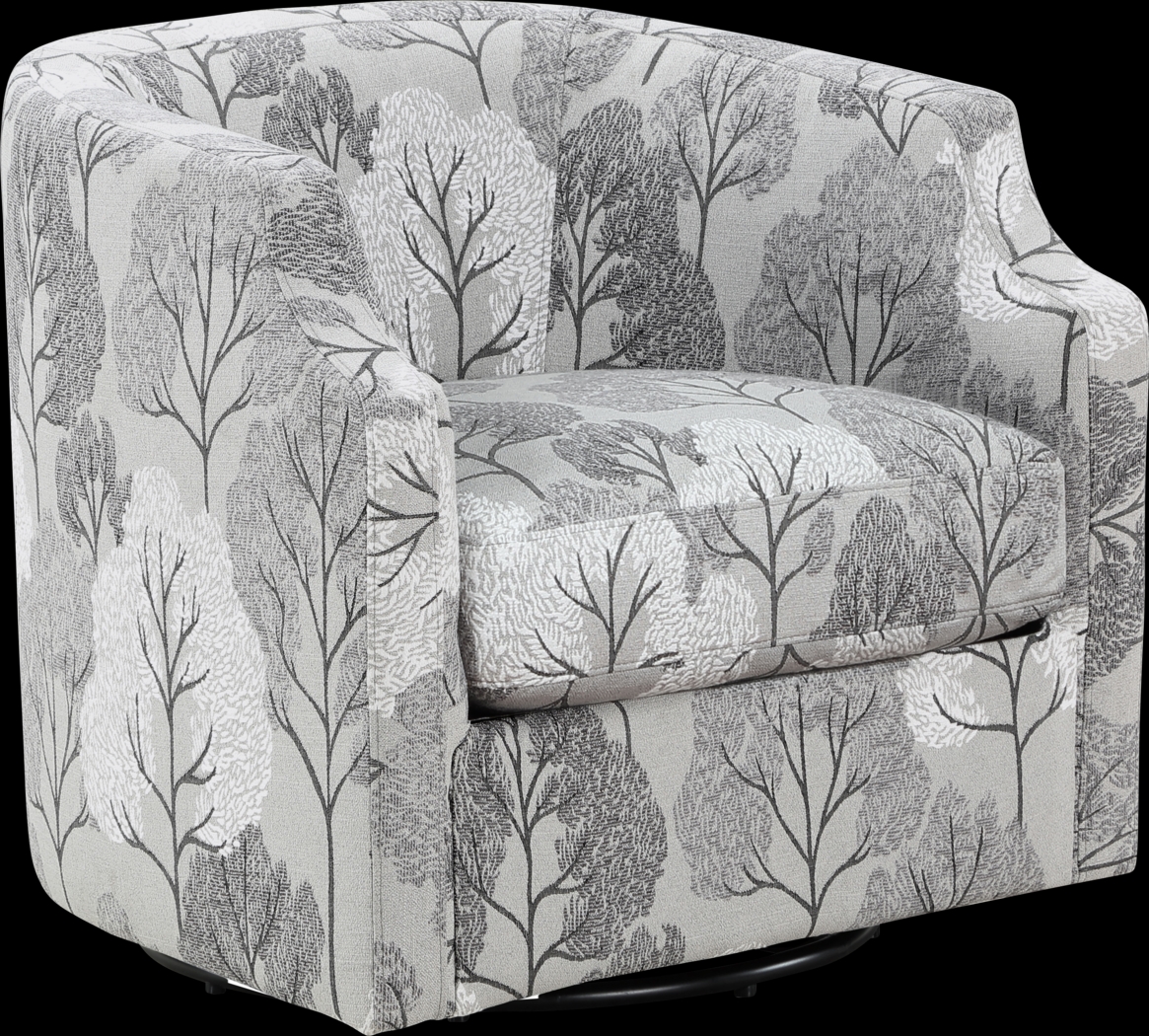 Apisai Gray Swivel Accent Chair - Thumbnail - Image 1