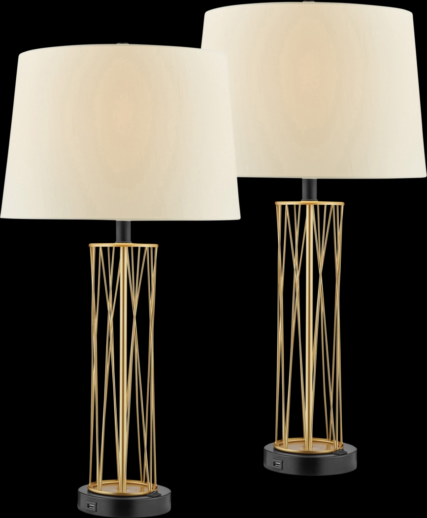 Appaloosa Point Gold Table Lamps, Set of 2 - Thumbnail - Image 1