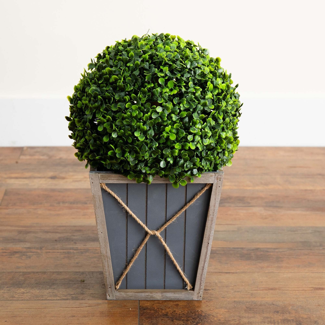 Appleberry I Green Artificial Boxwood Ball Topiary - Thumbnail - Image 2