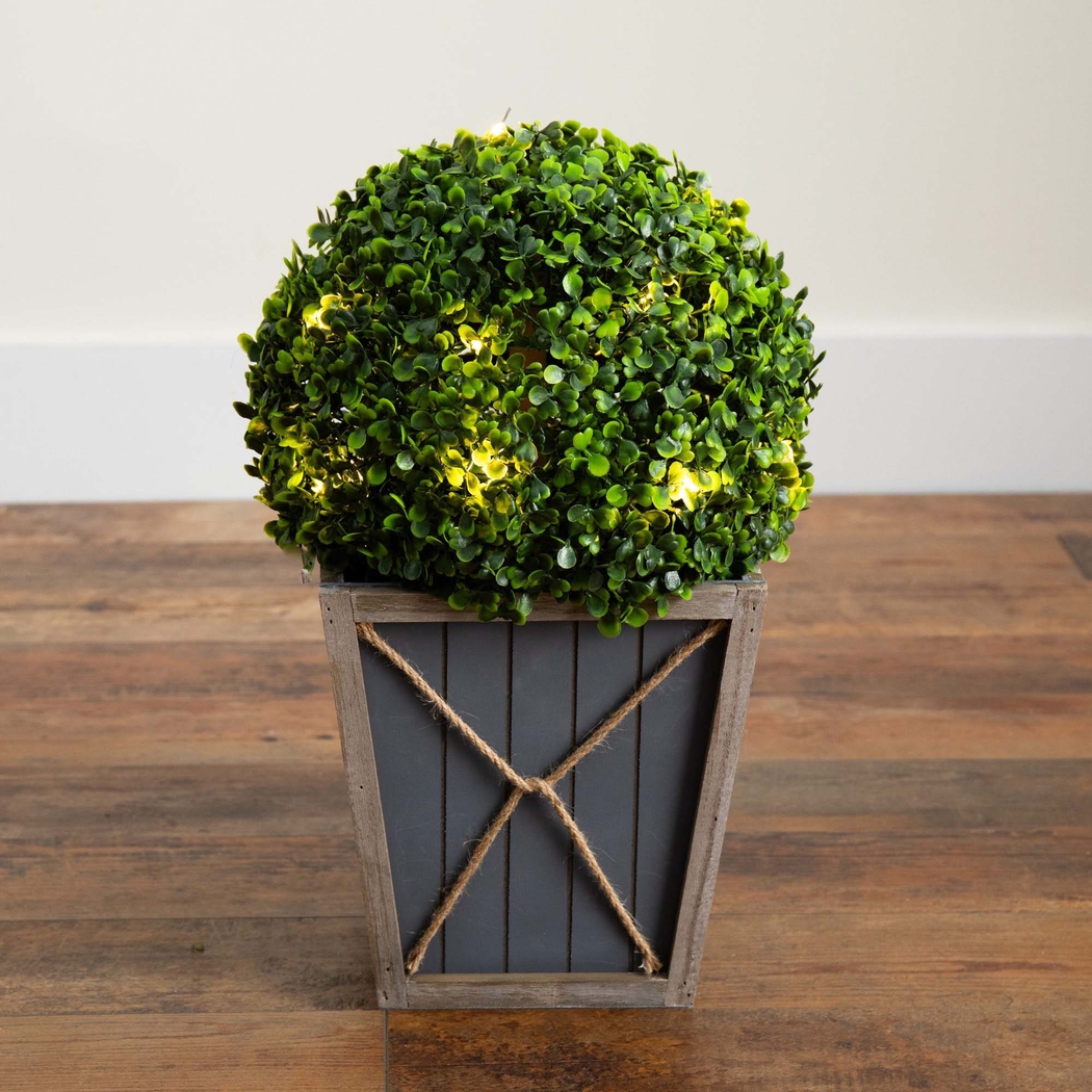Appleberry I Green Artificial Boxwood Ball Topiary - Thumbnail - Image 5