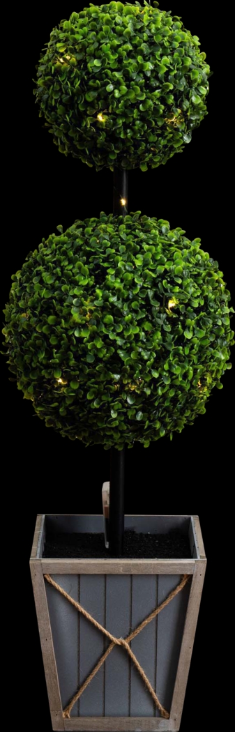 Appleberry II Green Artificial Double Ball Boxwood Topiary - Thumbnail - Image 3