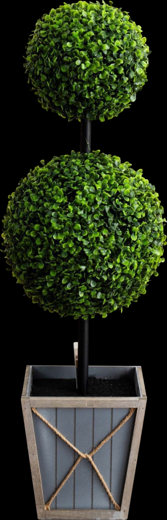 Appleberry II Green Artificial Double Ball Boxwood Topiary - Thumbnail - Image 1