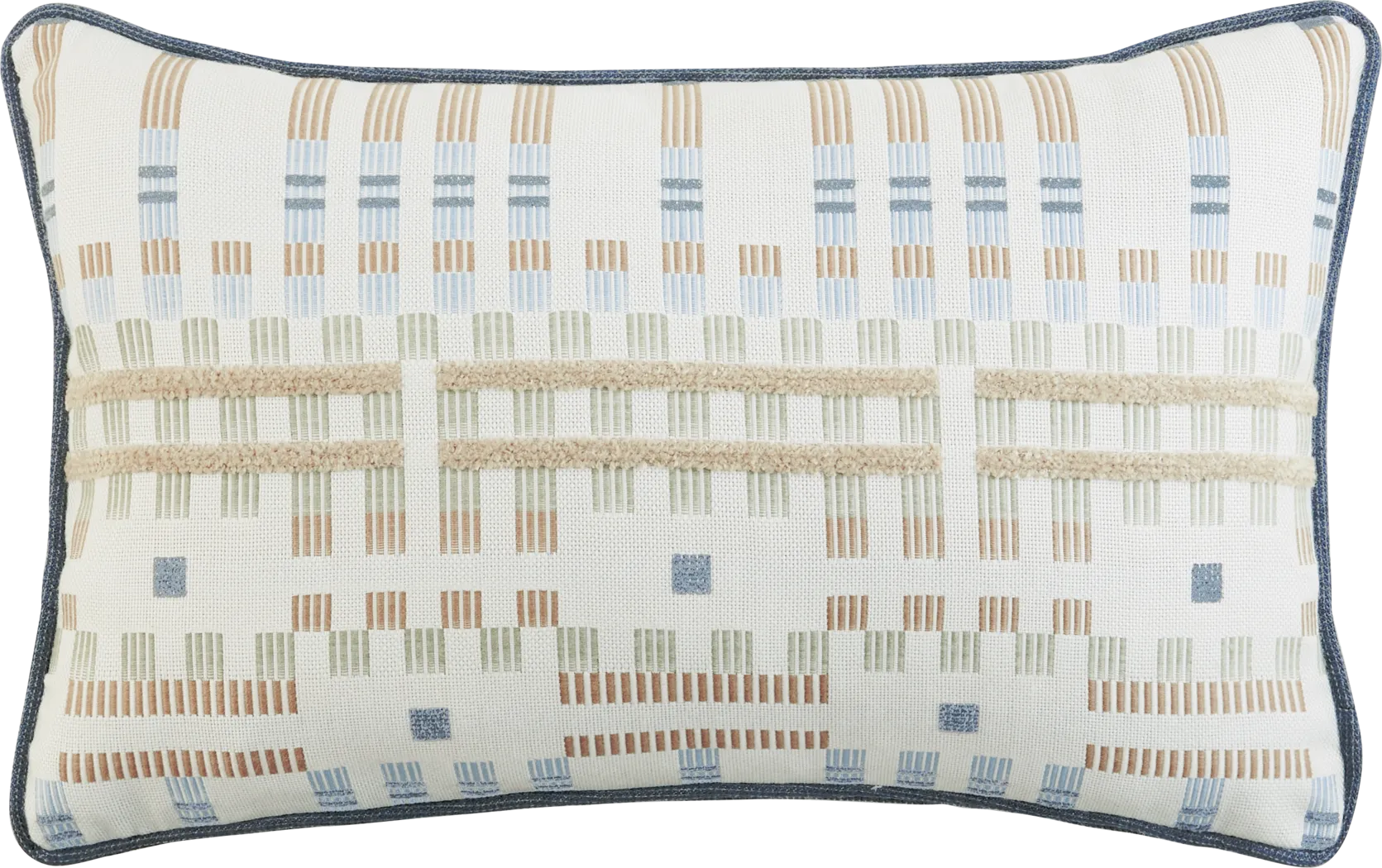 Approach Shore Blue Indoor/Outdoor Kidney Pillow - Thumbnail - Image 1