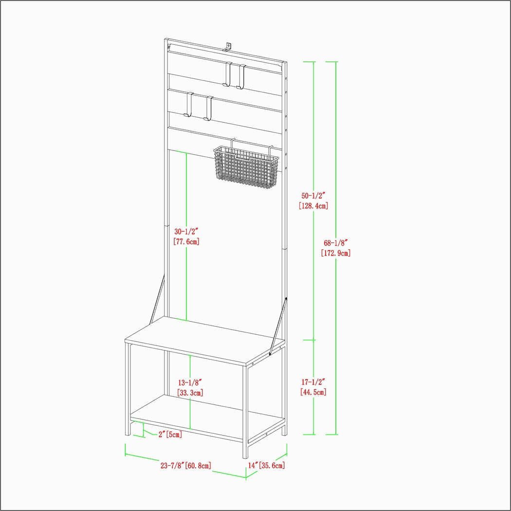 Apricot Glen Brown Hall Tree - Thumbnail - Image 6