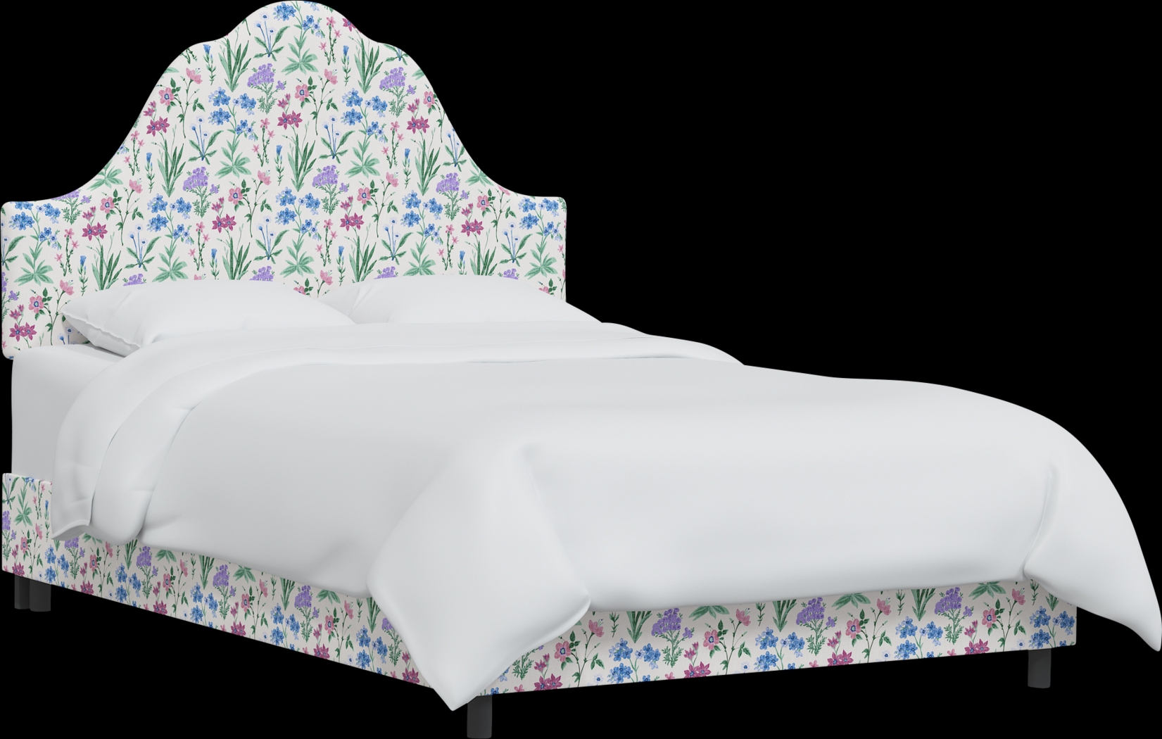 Aquaflor Blue Queen Upholstered Bed - Thumbnail - Image 1