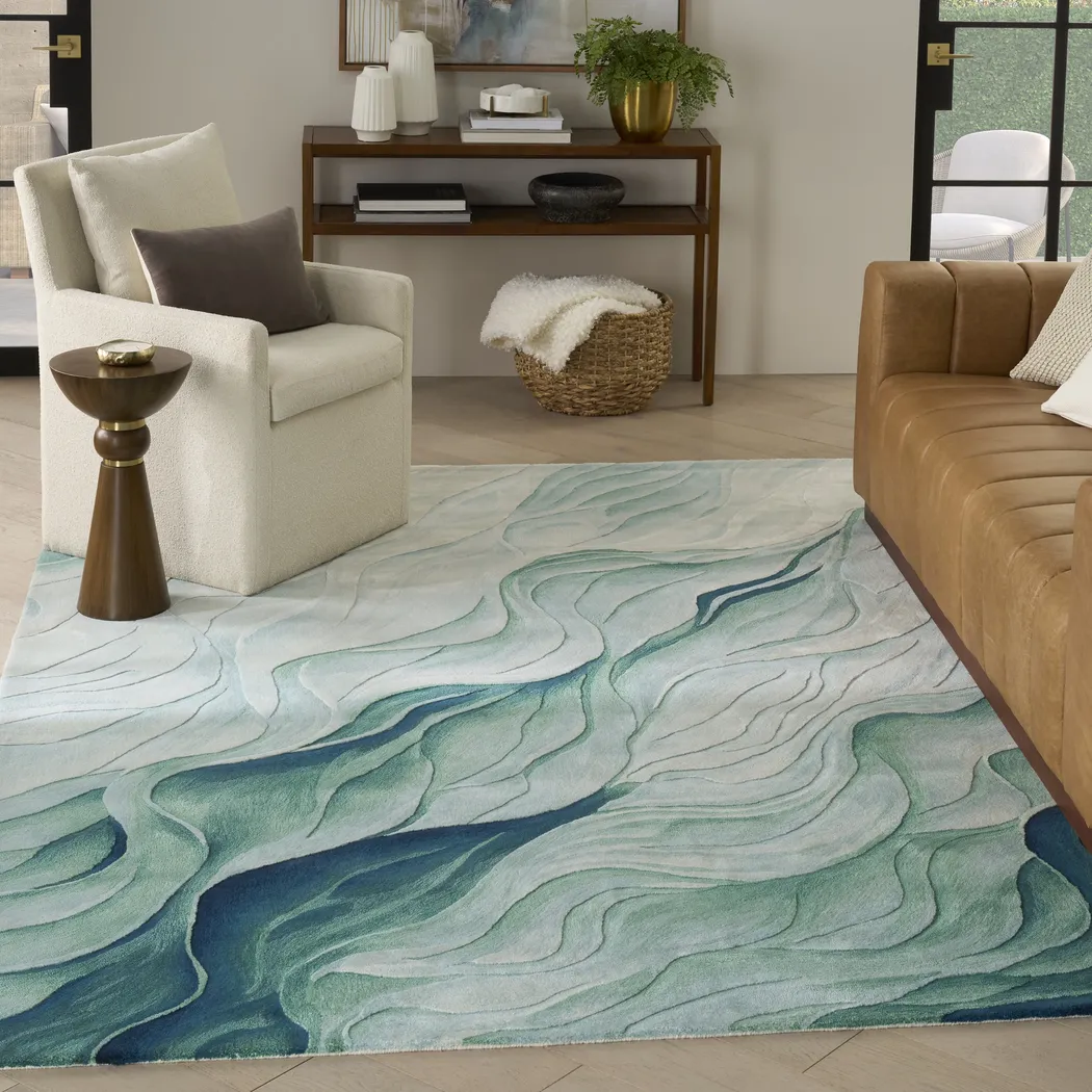Aqualora Green 7'9 x 9'9 Rug - Thumbnail - Image 2