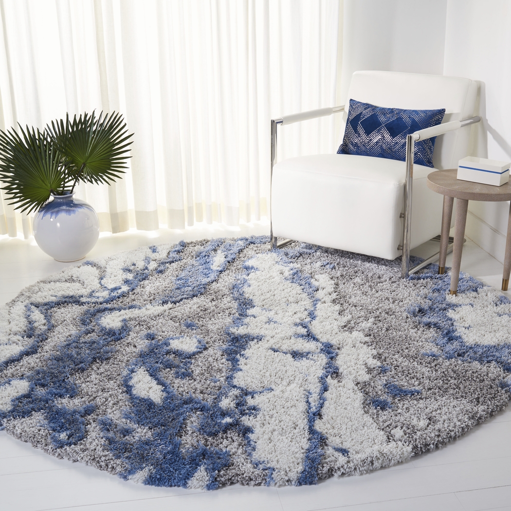Aquatica Blue 8' Round Rug - Thumbnail - Image 3