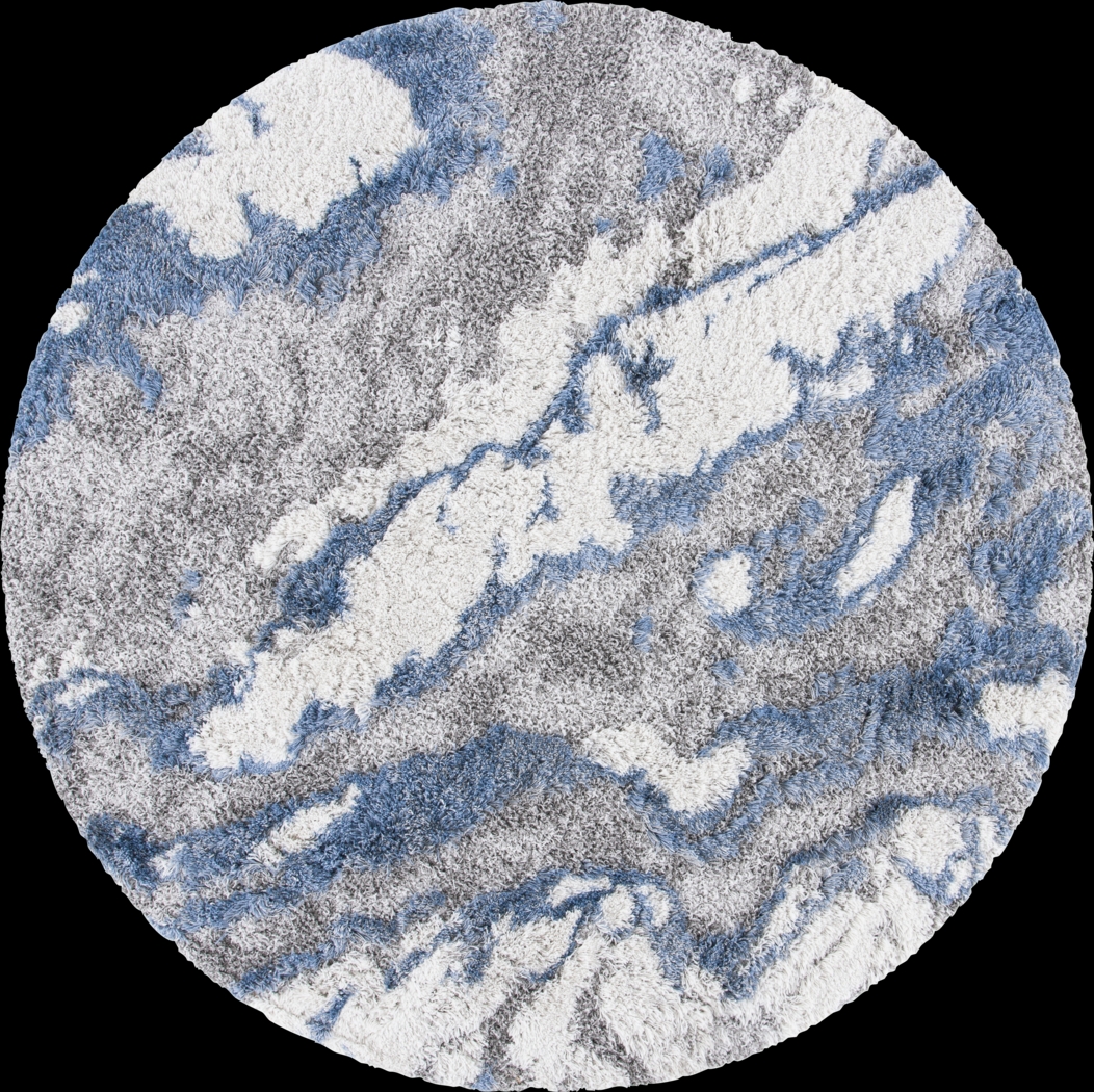 Aquatica Blue 8' Round Rug - Thumbnail - Image 1