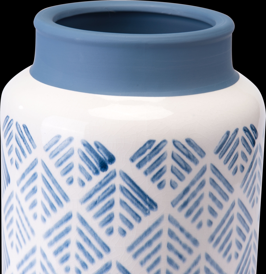 Aquitaine Blue and White Large Outdoor Vase - Thumbnail - Image 2