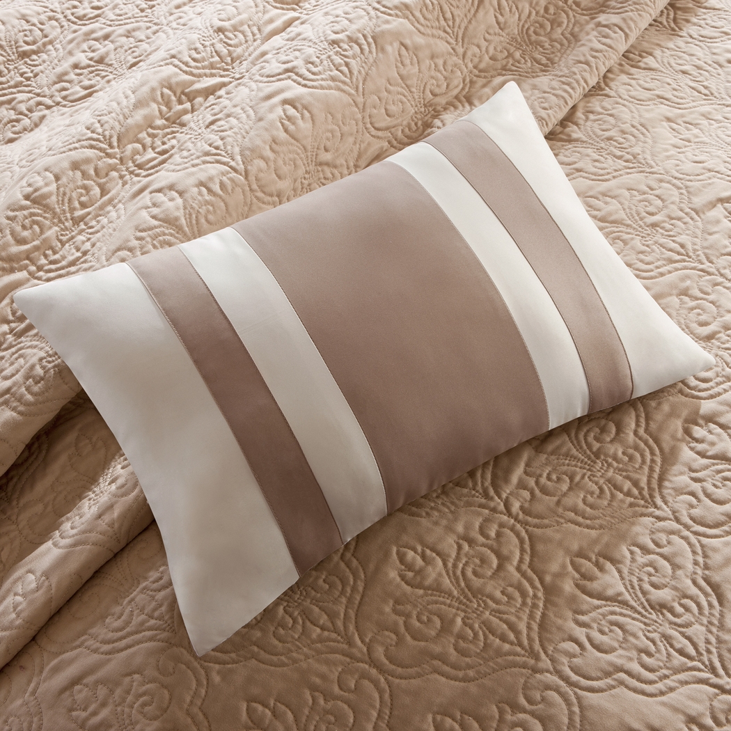 Aracely Beige 7 Pc King Coverlet Set - Thumbnail - Image 5