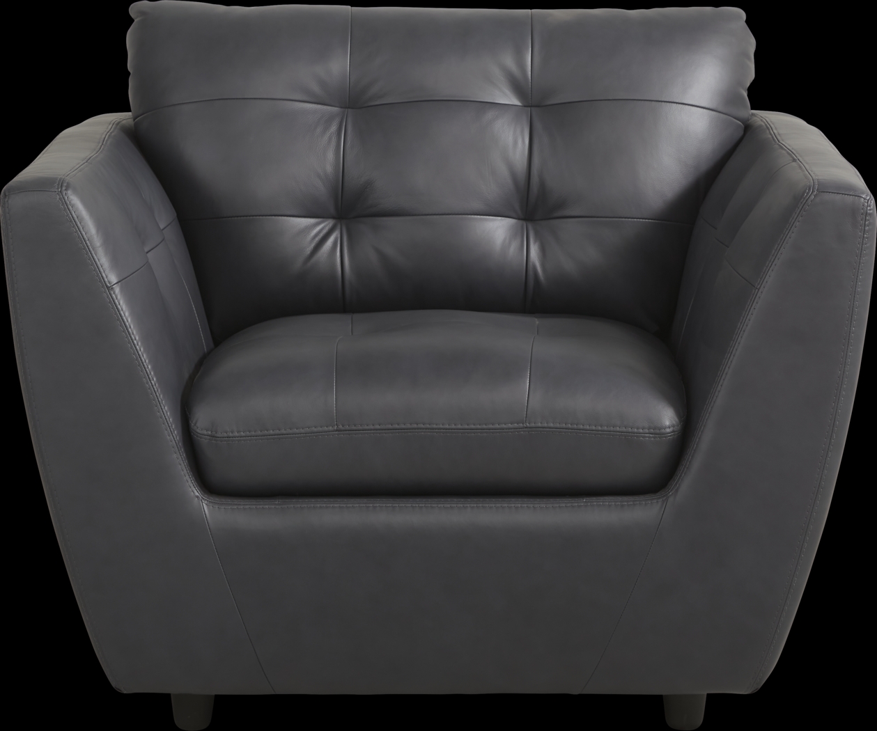 Aragon Blue Leather Chair - Thumbnail - Image 2