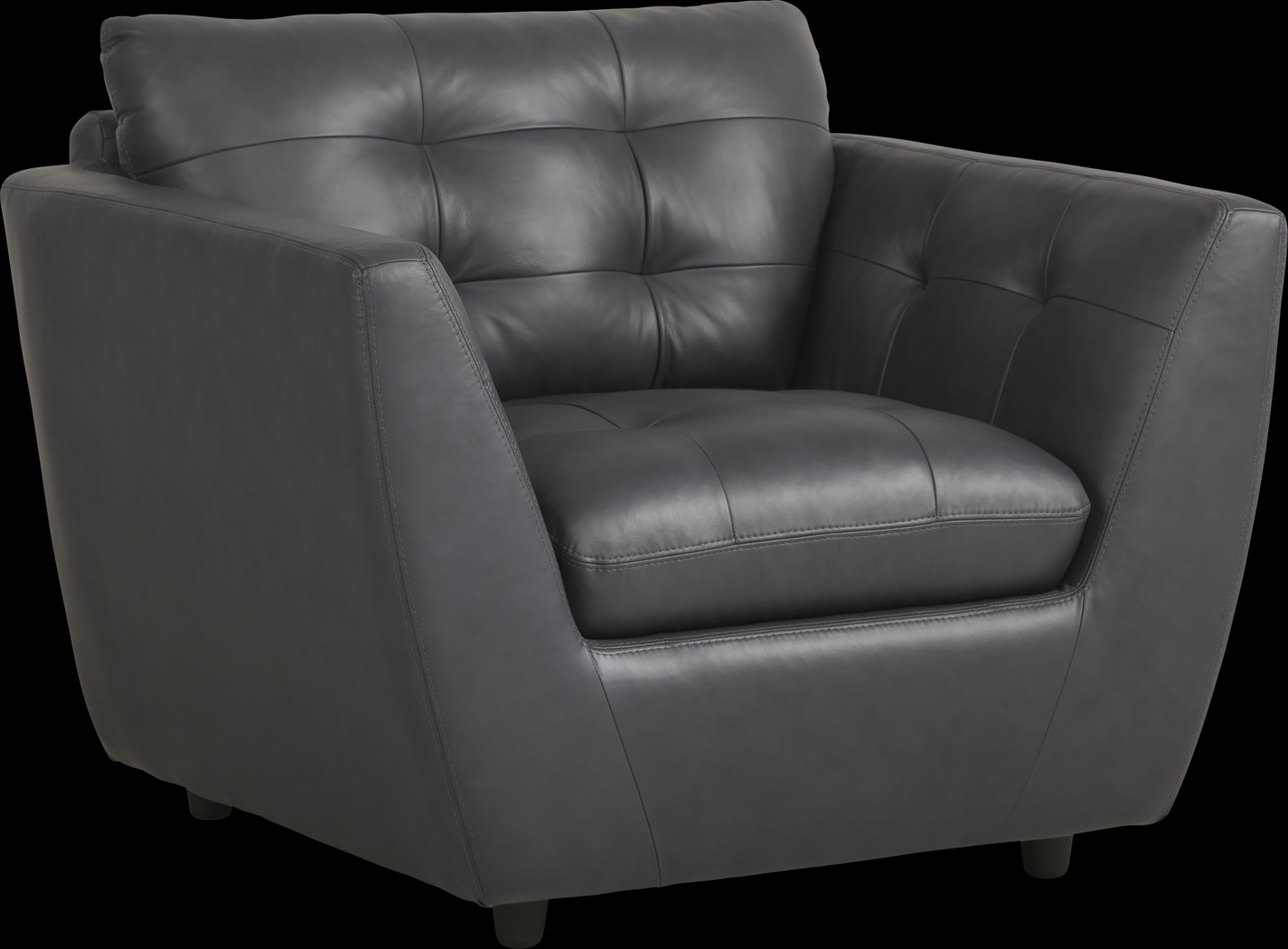 Aragon Blue Leather Chair - Thumbnail - Image 1