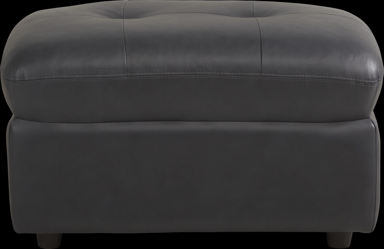 Aragon Blue Leather Ottoman - Thumbnail - Image 2