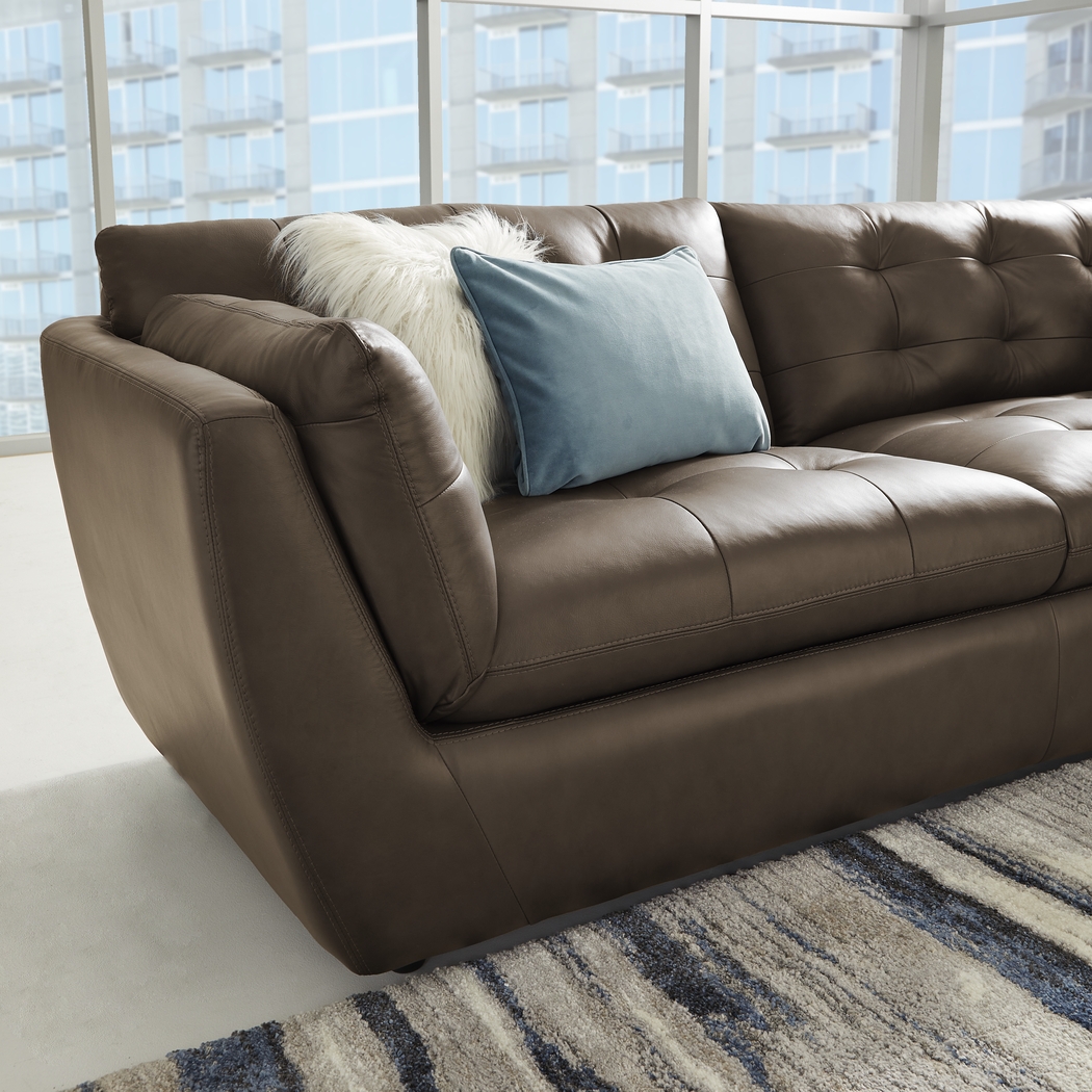 Aragon Brown Leather 6 Pc Living Room - Thumbnail - Image 3