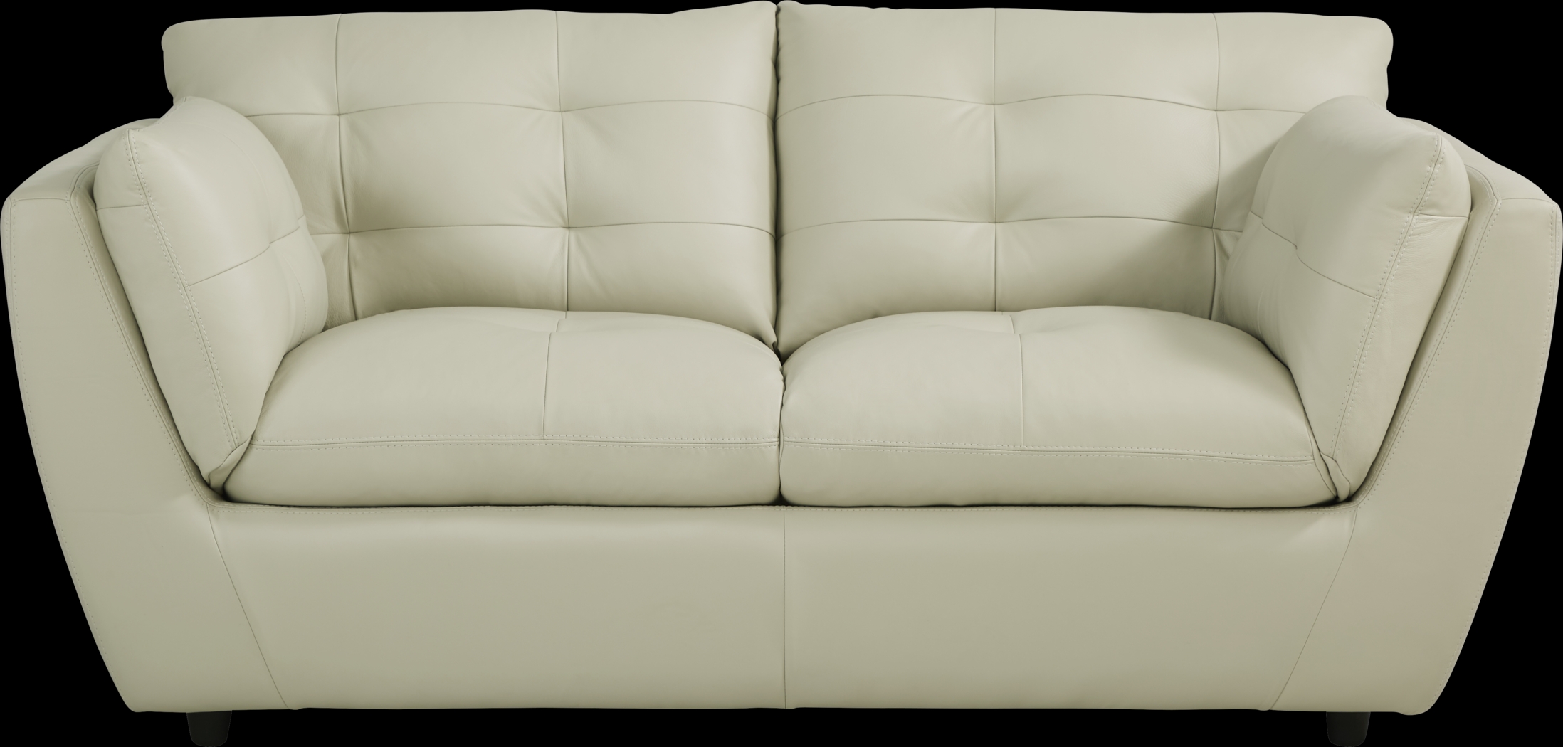 Aragon Platinum Leather Loveseat - Thumbnail - Image 1