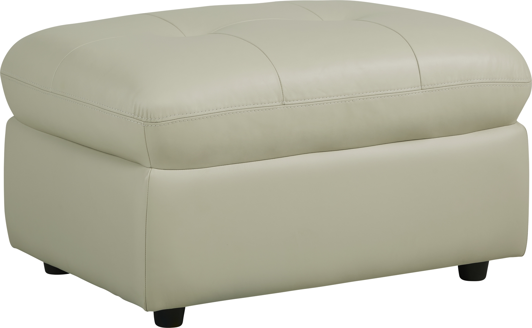 Aragon Platinum Leather Ottoman - Thumbnail - Image 2