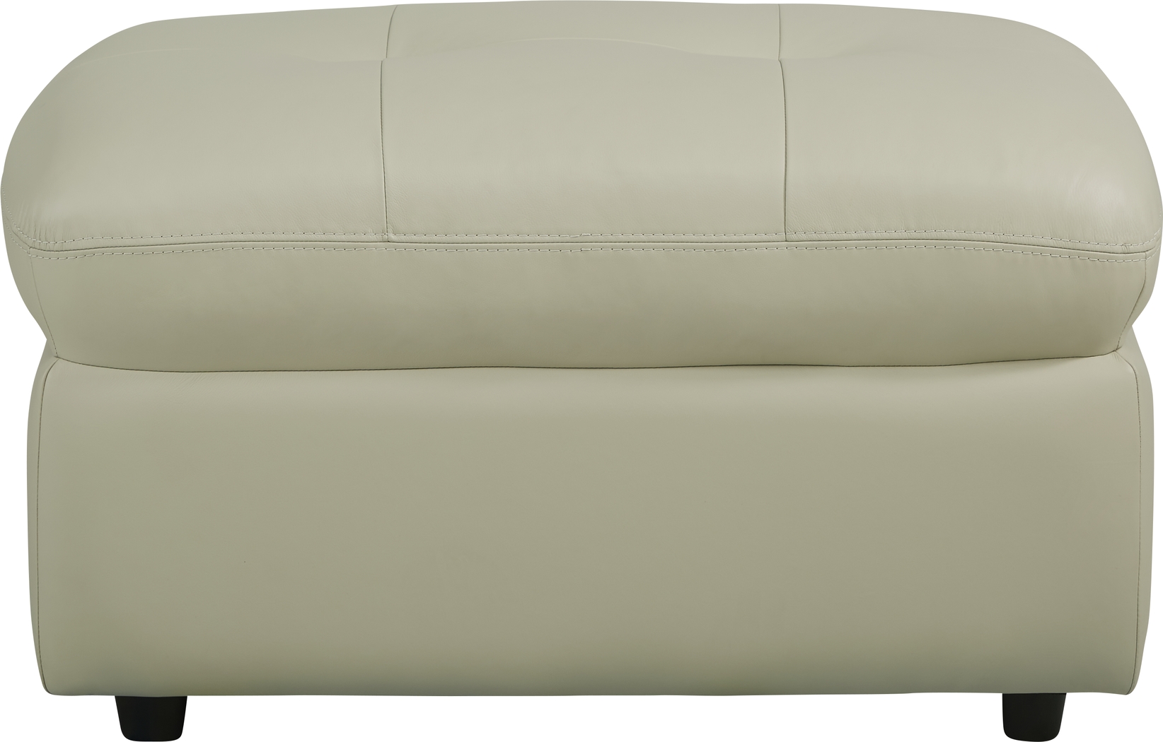 Aragon Platinum Leather Ottoman - Thumbnail - Image 1