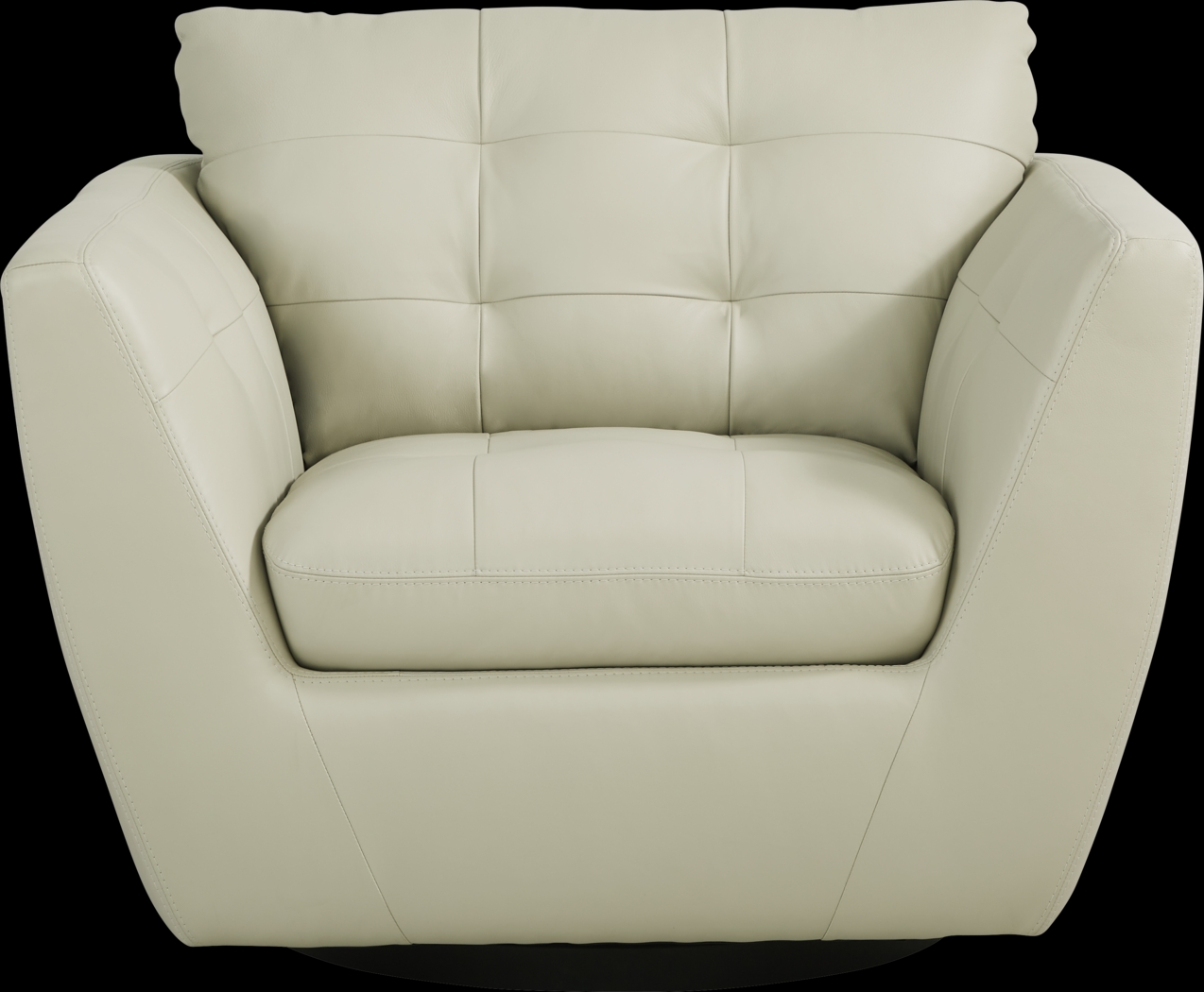 Aragon Platinum Leather Swivel Chair - Thumbnail - Image 2