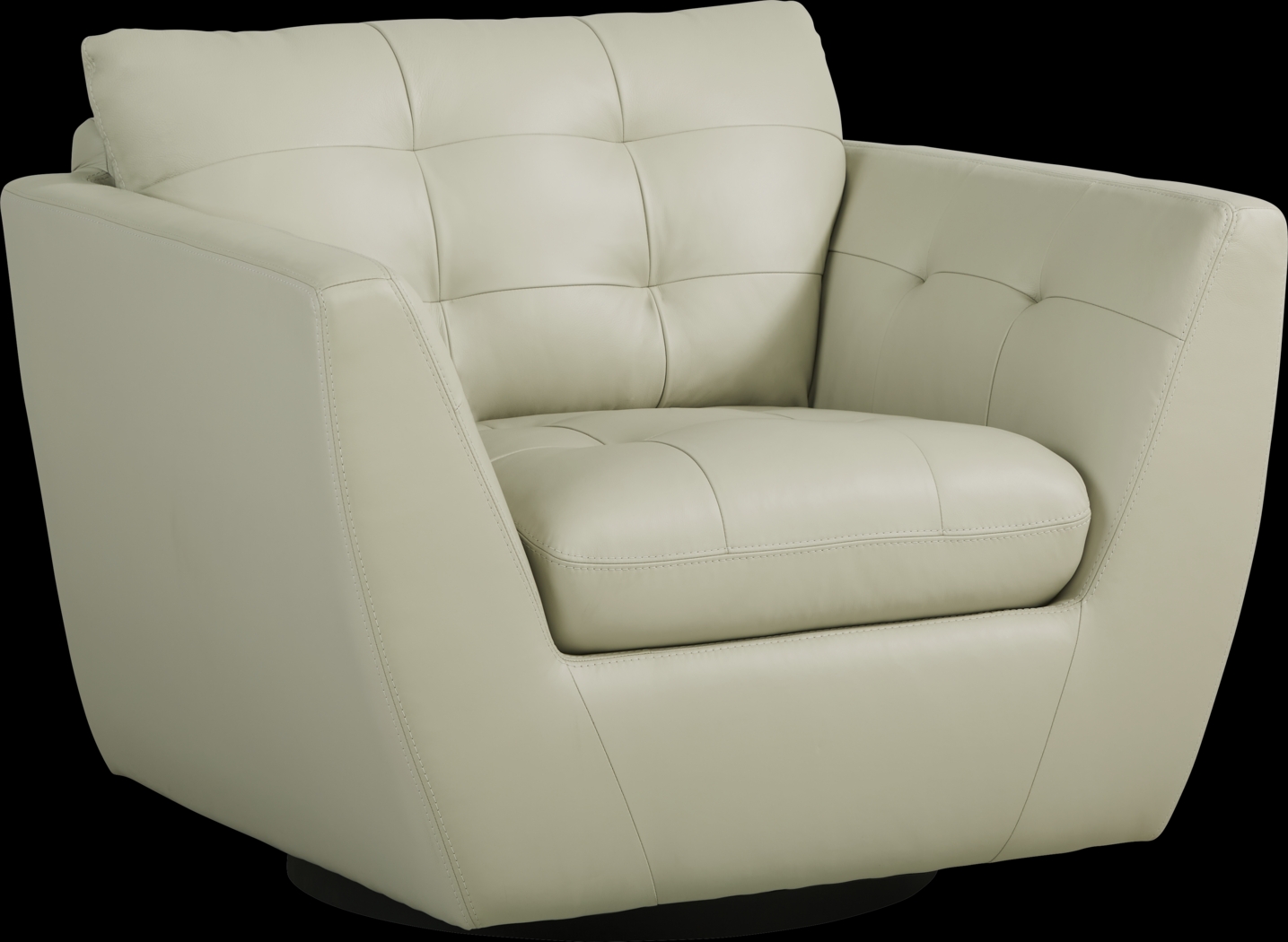 Aragon Platinum Leather Swivel Chair - Thumbnail - Image 1