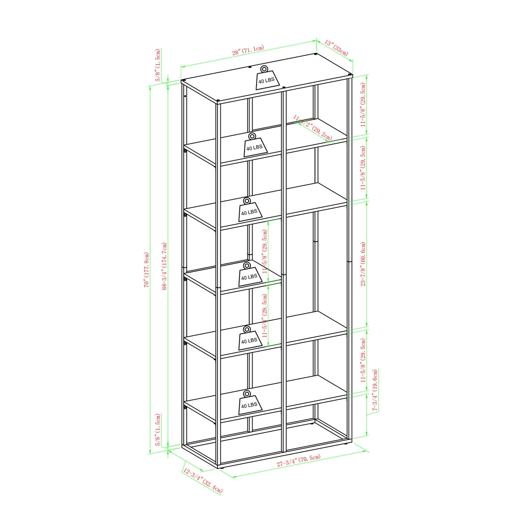 Aralia Brown Bookcase - Thumbnail - Image 7