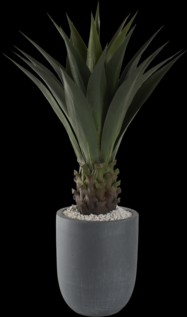 Arandas Green 38 in. Artificial Jumbo Agave Plant in Gray Planter - Thumbnail - Image 1
