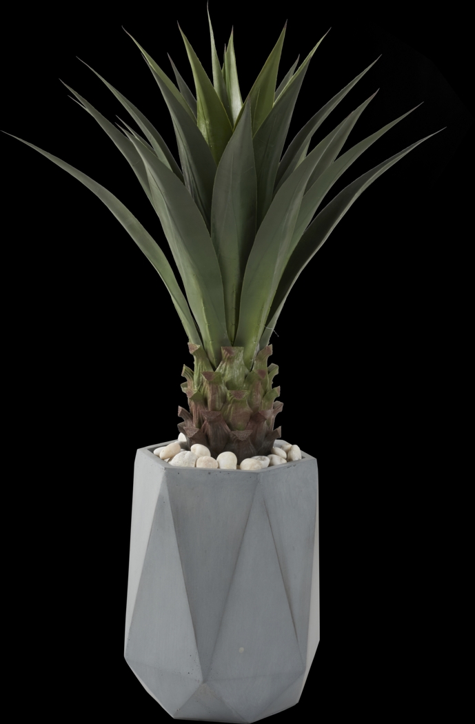 Arandas Green 40 in. Artificial Jumbo Agave Plant in Gray Planter - Thumbnail - Image 1
