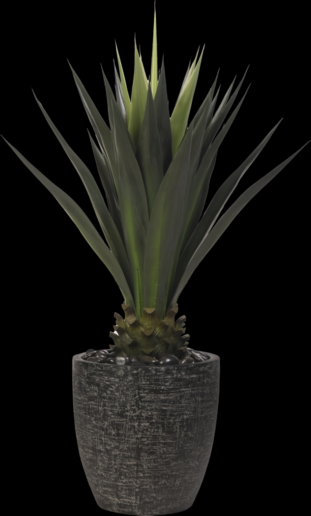 Arandas Green 52 in. Artificial Jumbo Agave Plant in Black Planter - Thumbnail - Image 1