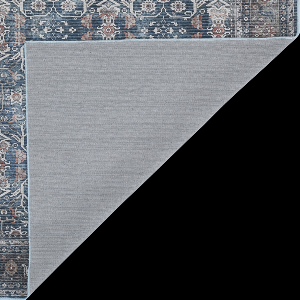 Arbelle Dark Blue 2'7 x 10' Machine Washable Rug - Thumbnail - Image 3