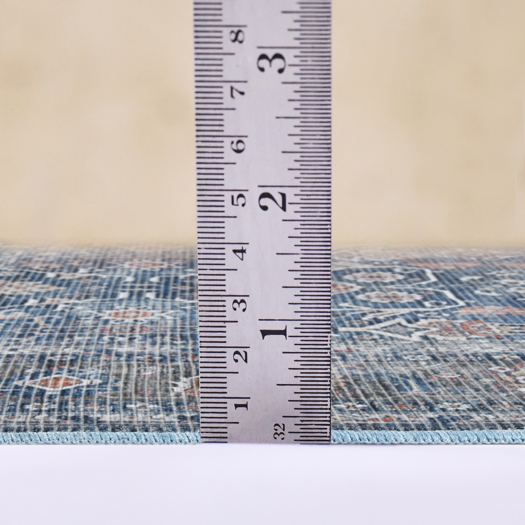 Arbelle Dark Blue 2'7 x 10' Machine Washable Rug - Thumbnail - Image 4