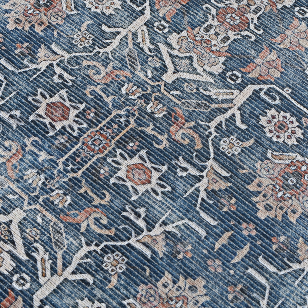Arbelle Dark Blue 2'7 x 10' Machine Washable Rug - Thumbnail - Image 5