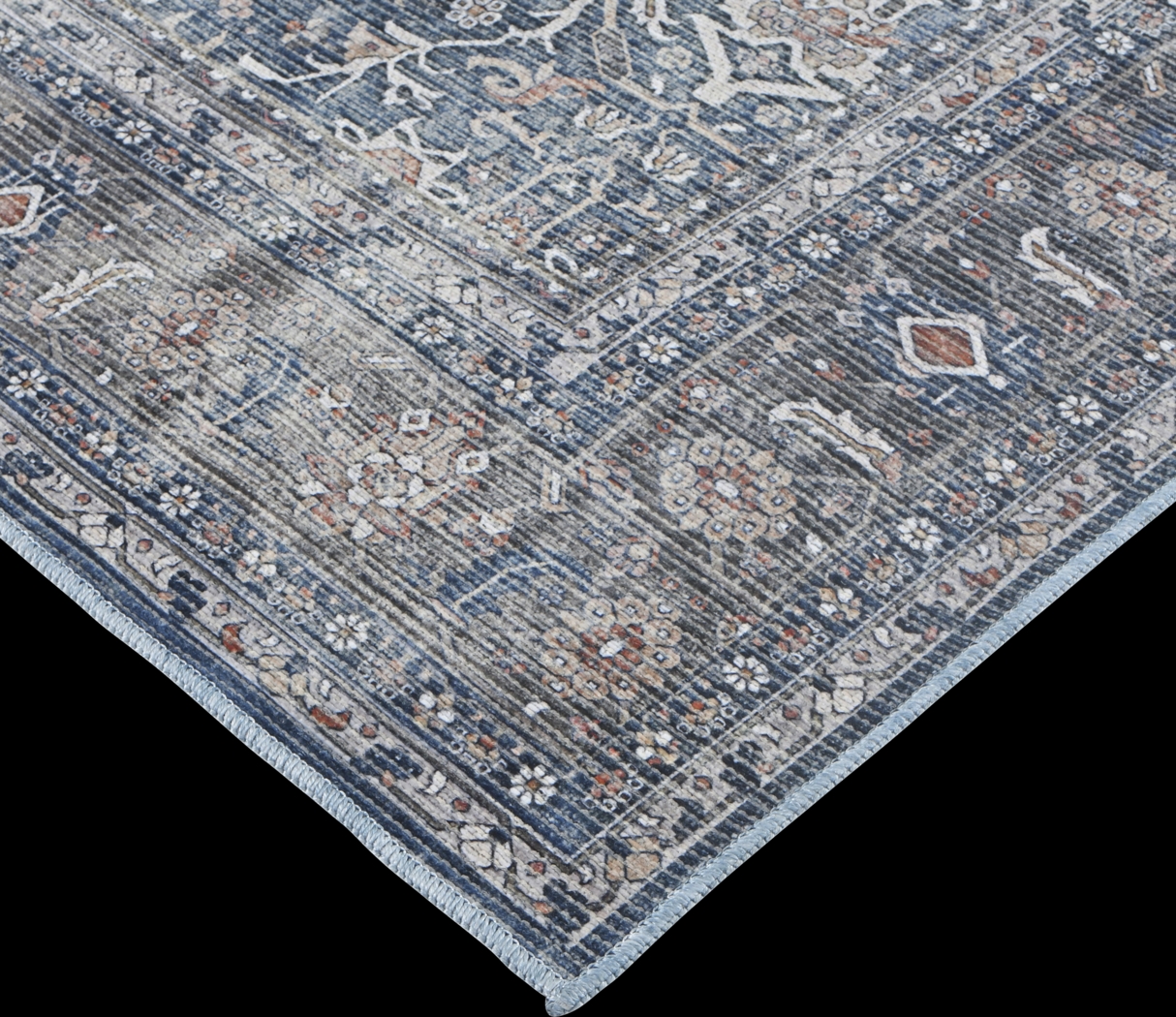 Arbelle Dark Blue 5'3 x 7'6 Machine Washable Rug - Thumbnail - Image 10