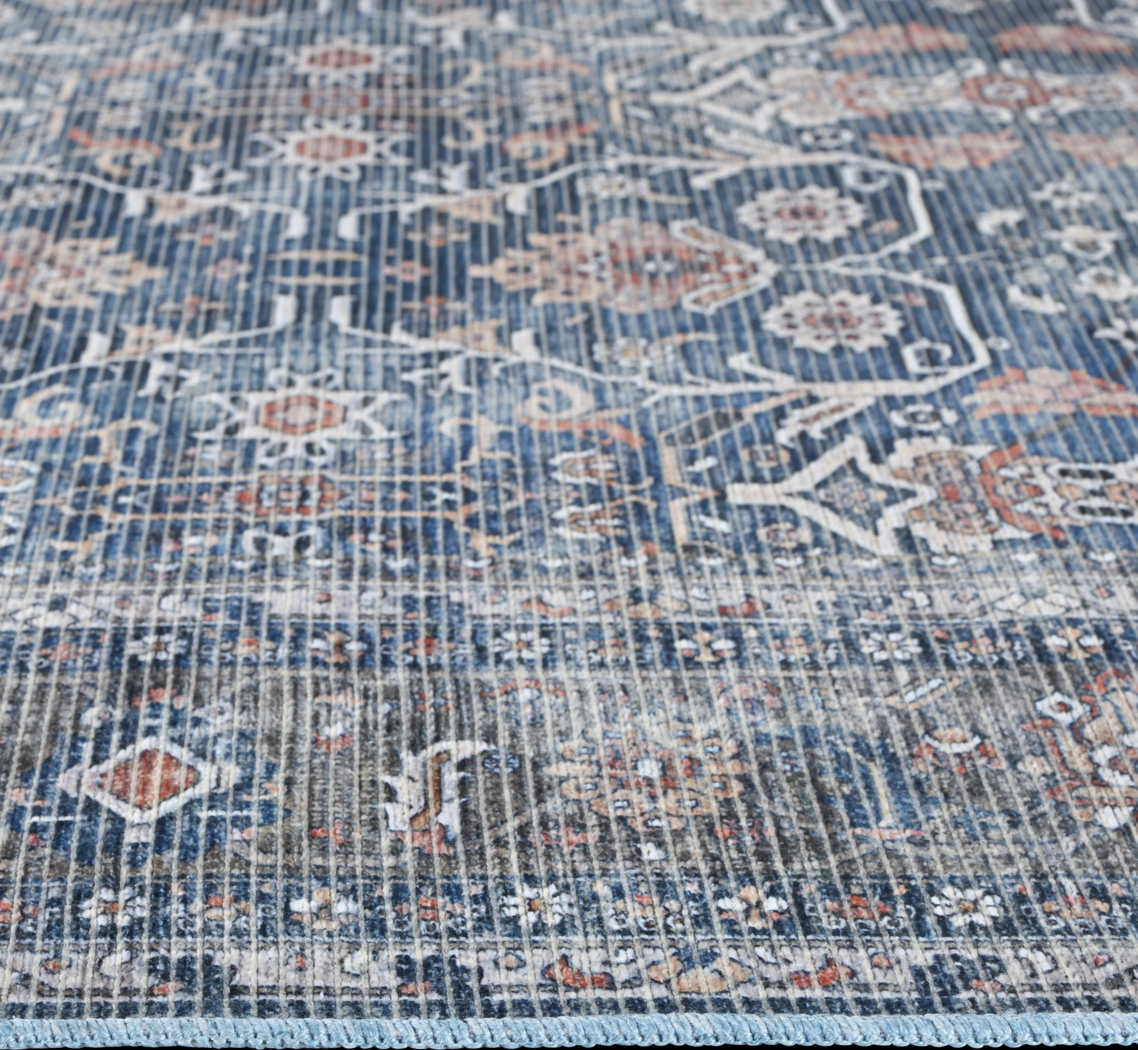 Arbelle Dark Blue 7'10 x 9'9 Machine Washable Rug - Thumbnail - Image 8