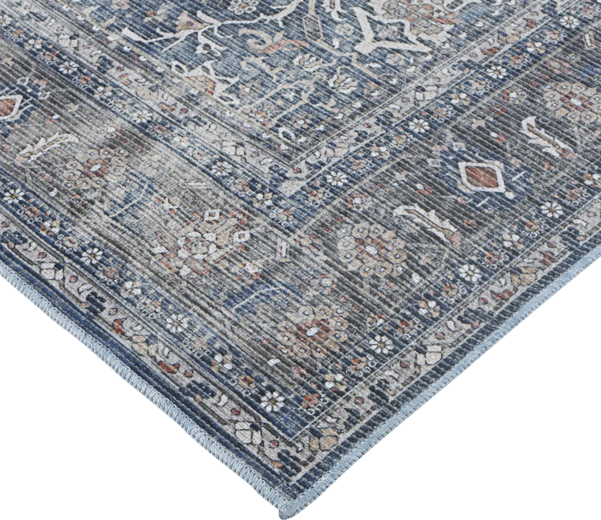 Arbelle Dark Blue 9'2 x 11'9 Machine Washable Rug - Thumbnail - Image 9