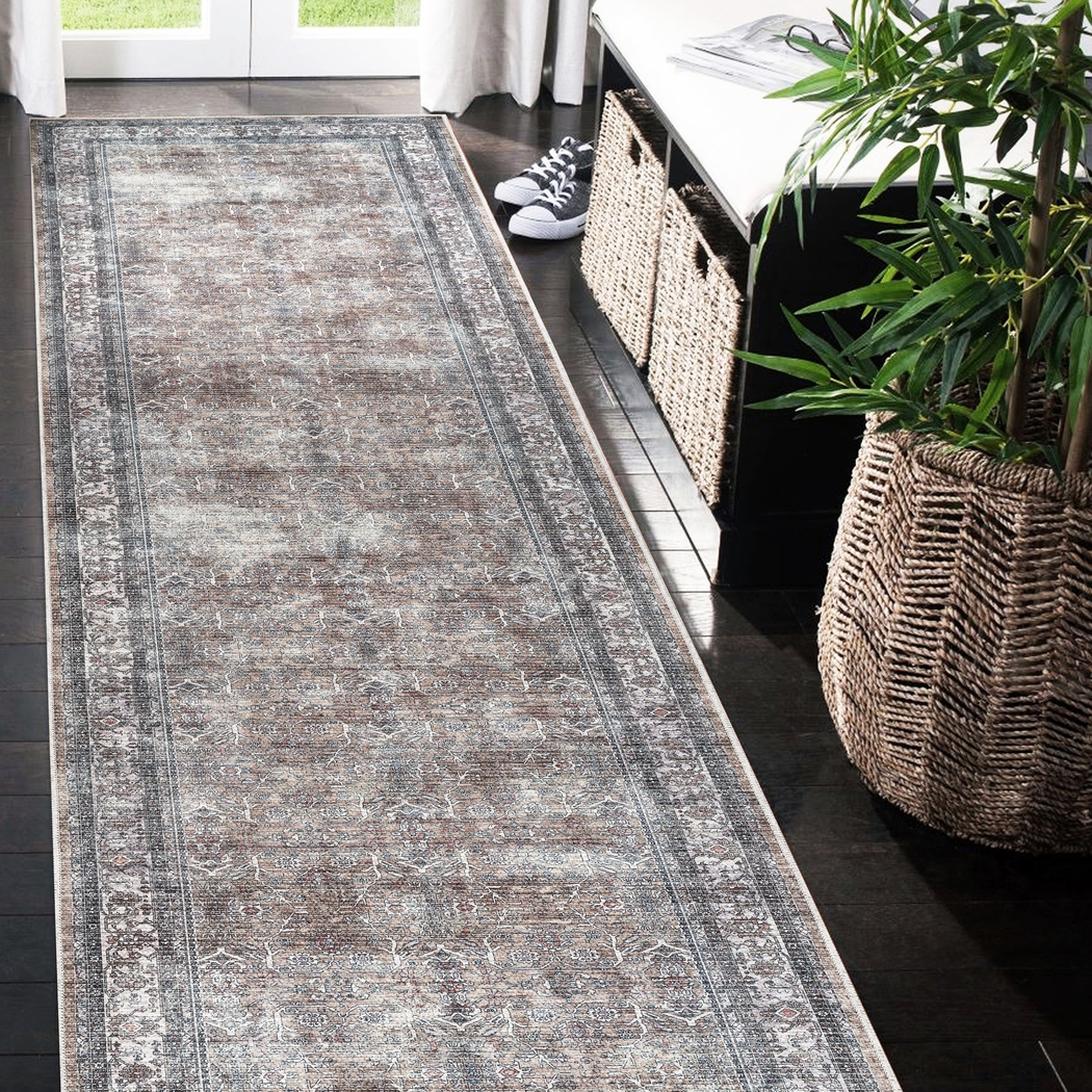 Arbelle Gray 2'7 x 10' Machine Washable Rug - Thumbnail - Image 2