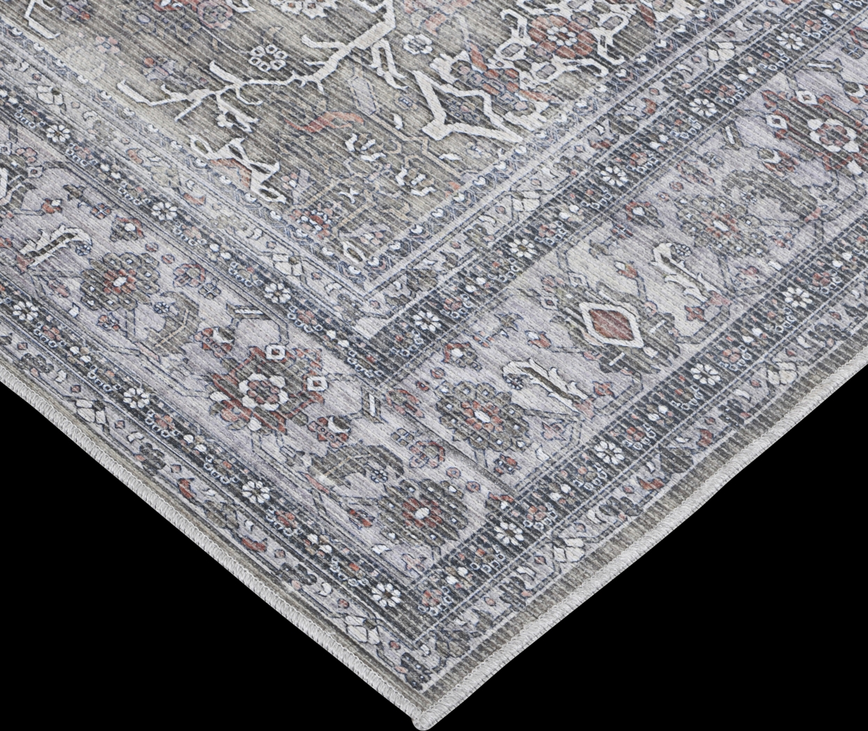 Arbelle Gray 2'7 x 10' Machine Washable Rug - Thumbnail - Image 9