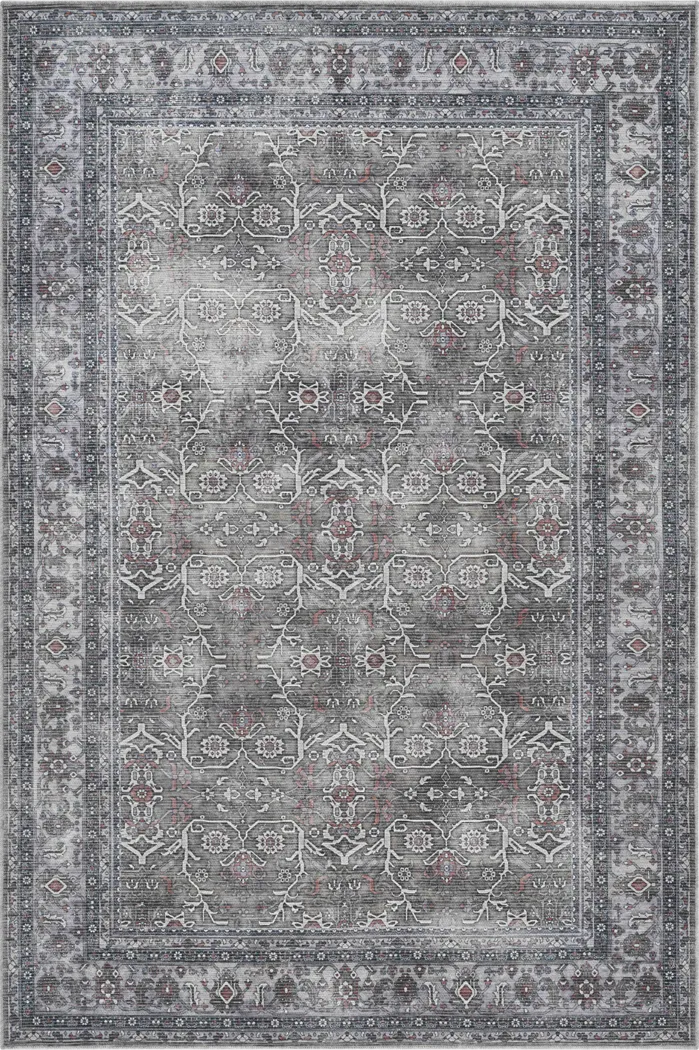 Arbelle Gray 9'2 x 11'9 Machine Washable Rug - Thumbnail - Image 1