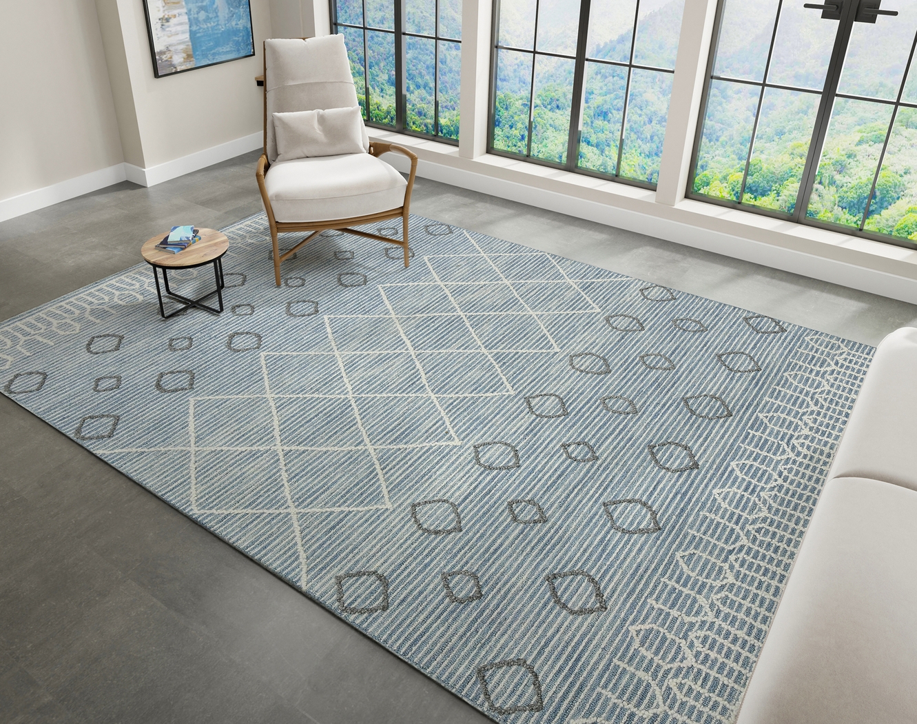 Arbornia Blue 5' x 8' Rug - Thumbnail - Image 2