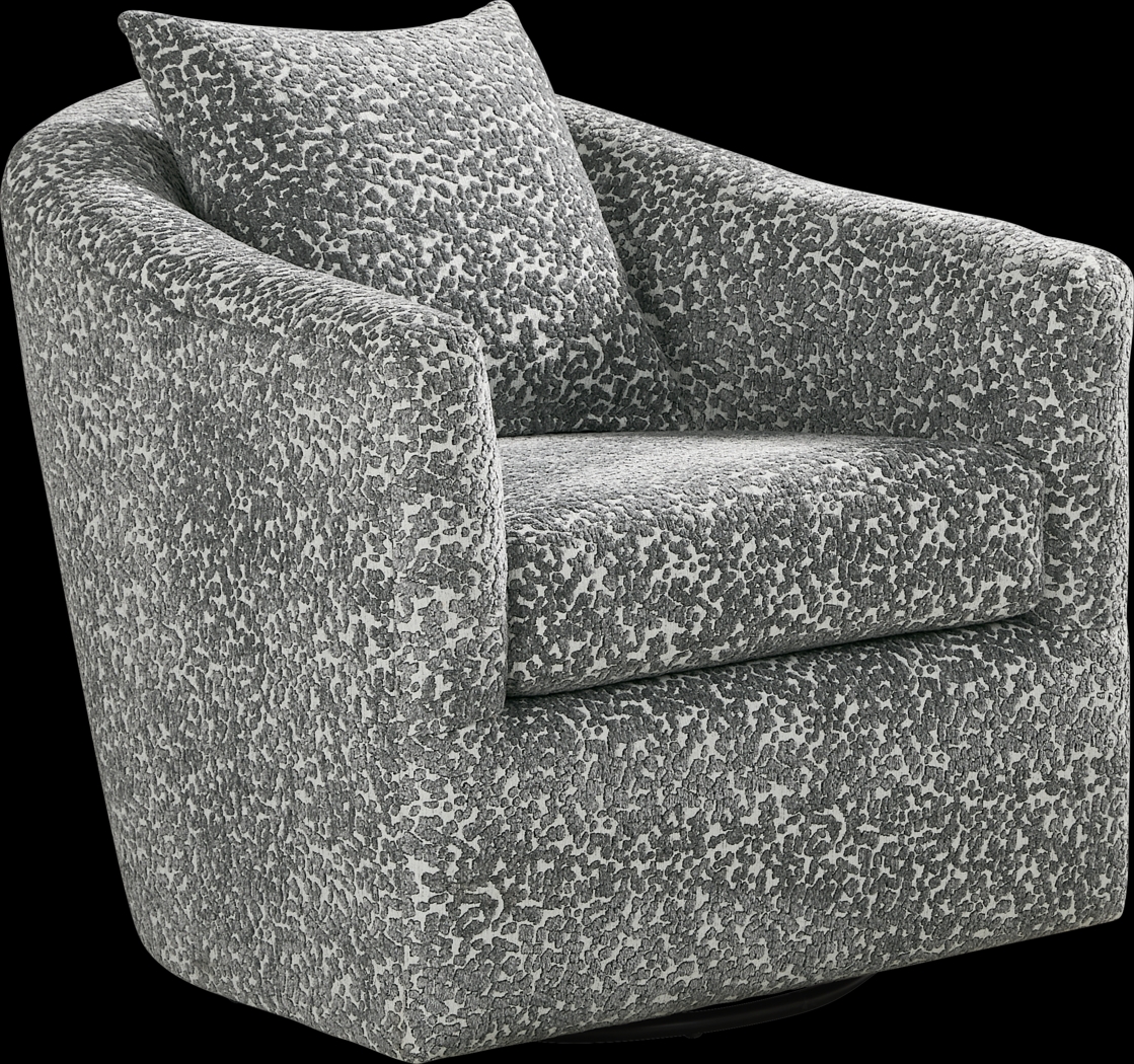 Arbour Hill Blue Swivel Chair - Thumbnail - Image 1