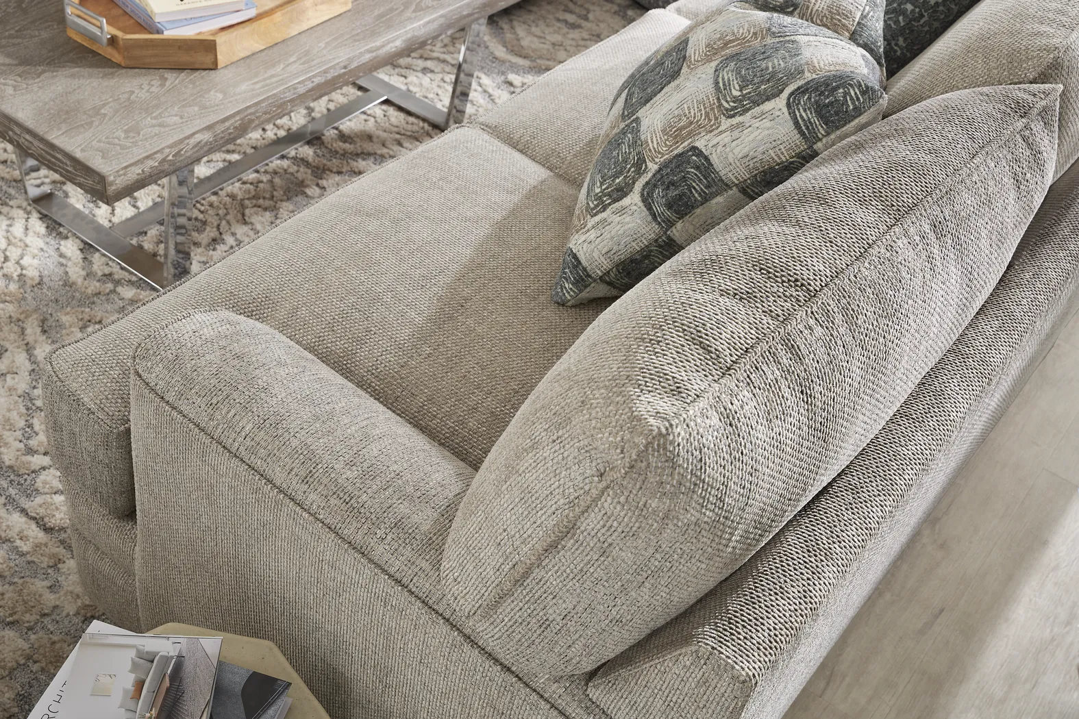 Arbour Hill Dove 7 Pc Living Room with Gel Foam Sleeper Sofa - Thumbnail - Image 6