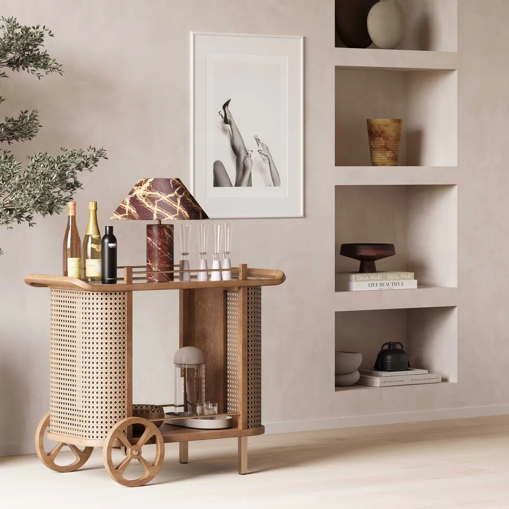 Archelle Brown Bar Cart - Thumbnail - Image 2