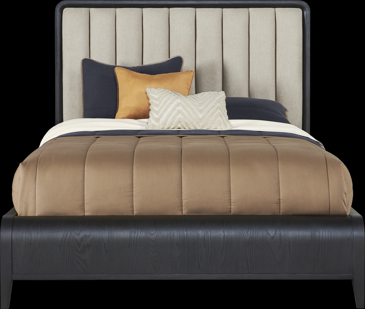 Archer Grove Black 5 Pc Queen Upholstered Bedroom - Thumbnail - Image 2