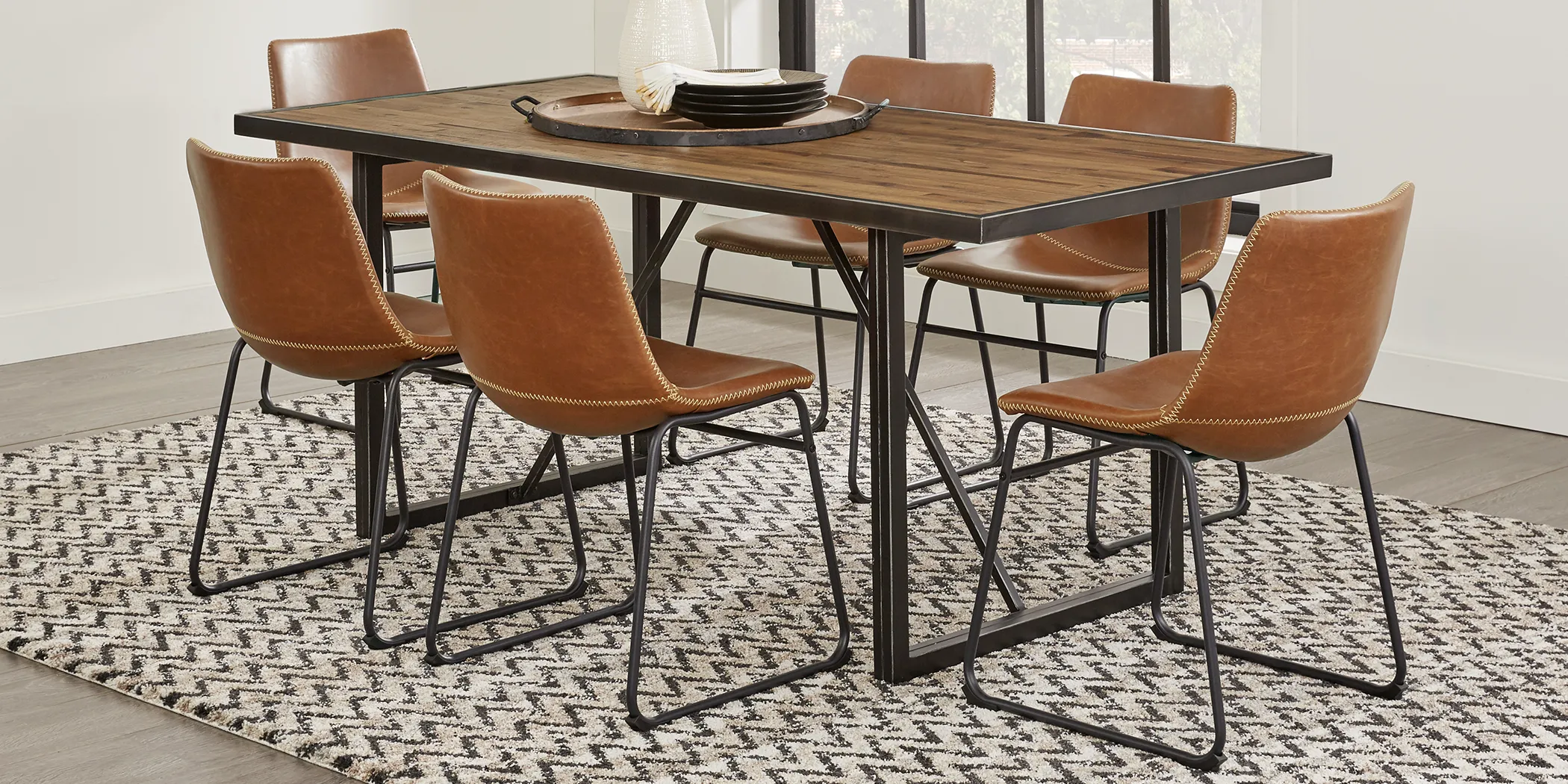 Archer Place Brown 5 Pc Dining Room with Brown Chairs - Thumbnail - Image 1