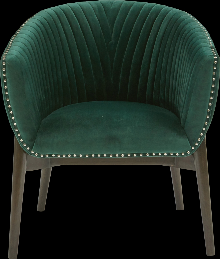 Archie Curve Green Accent Chair - Thumbnail - Image 3