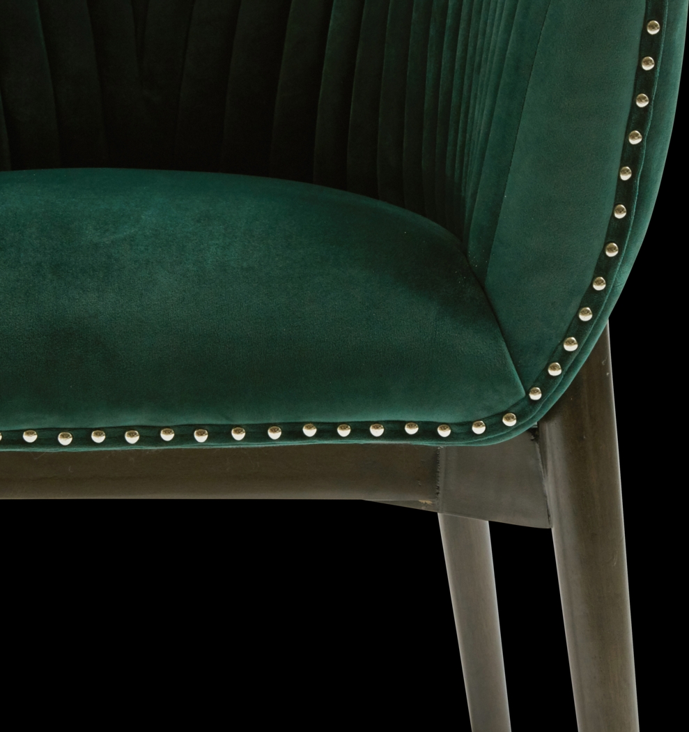 Archie Curve Green Accent Chair - Thumbnail - Image 4