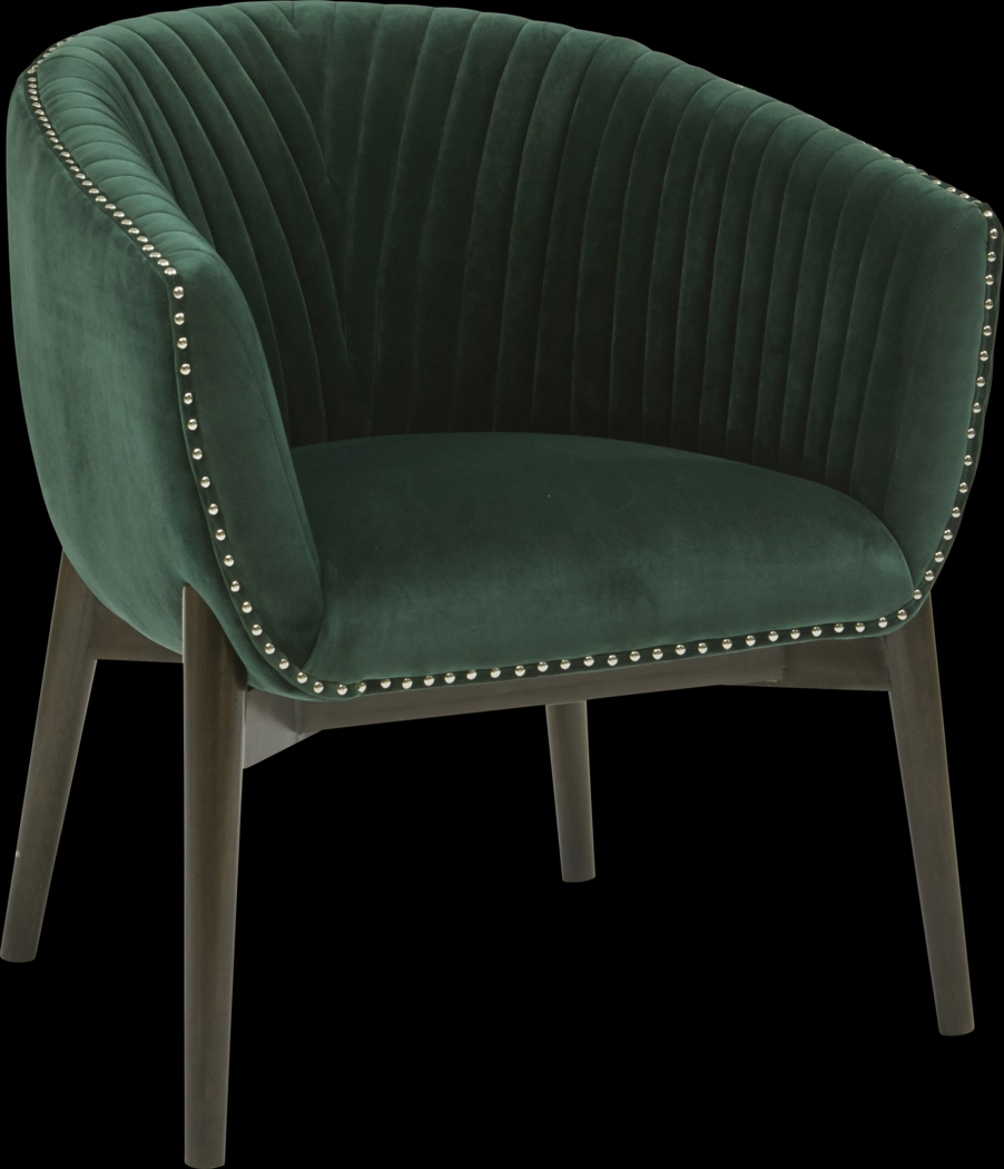Archie Curve Green Accent Chair - Thumbnail - Image 1