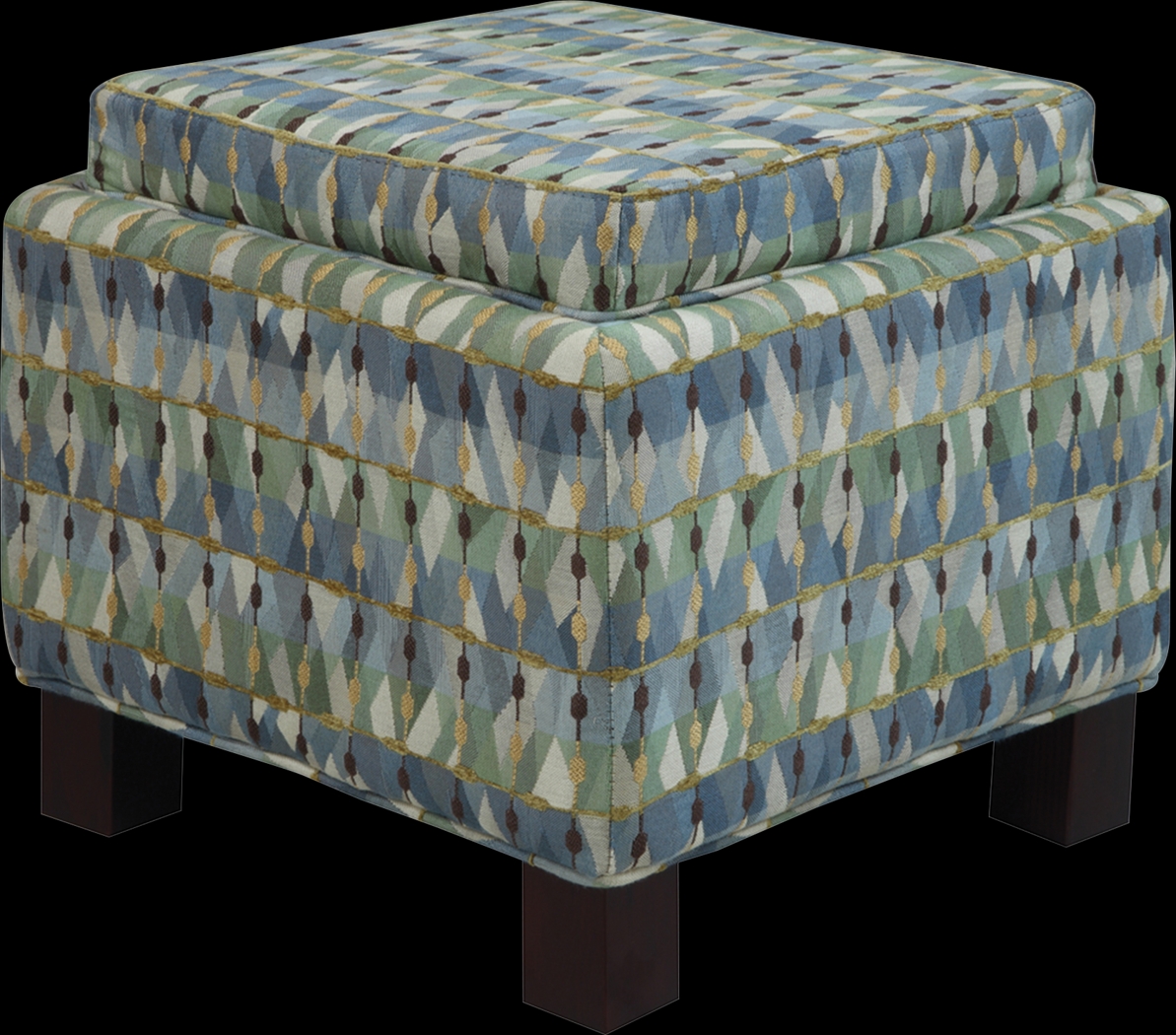 Arcridge Green Ottoman with Pillows - Thumbnail - Image 1