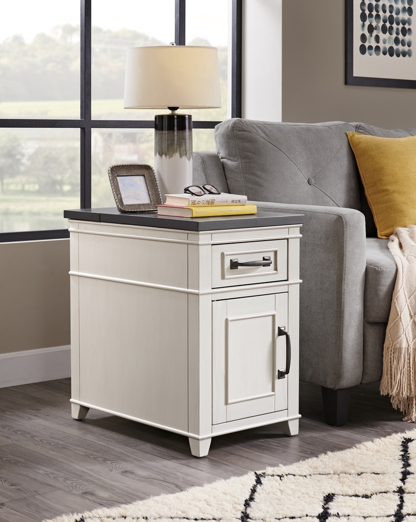 Ardath White Chairside Table - Thumbnail - Image 2