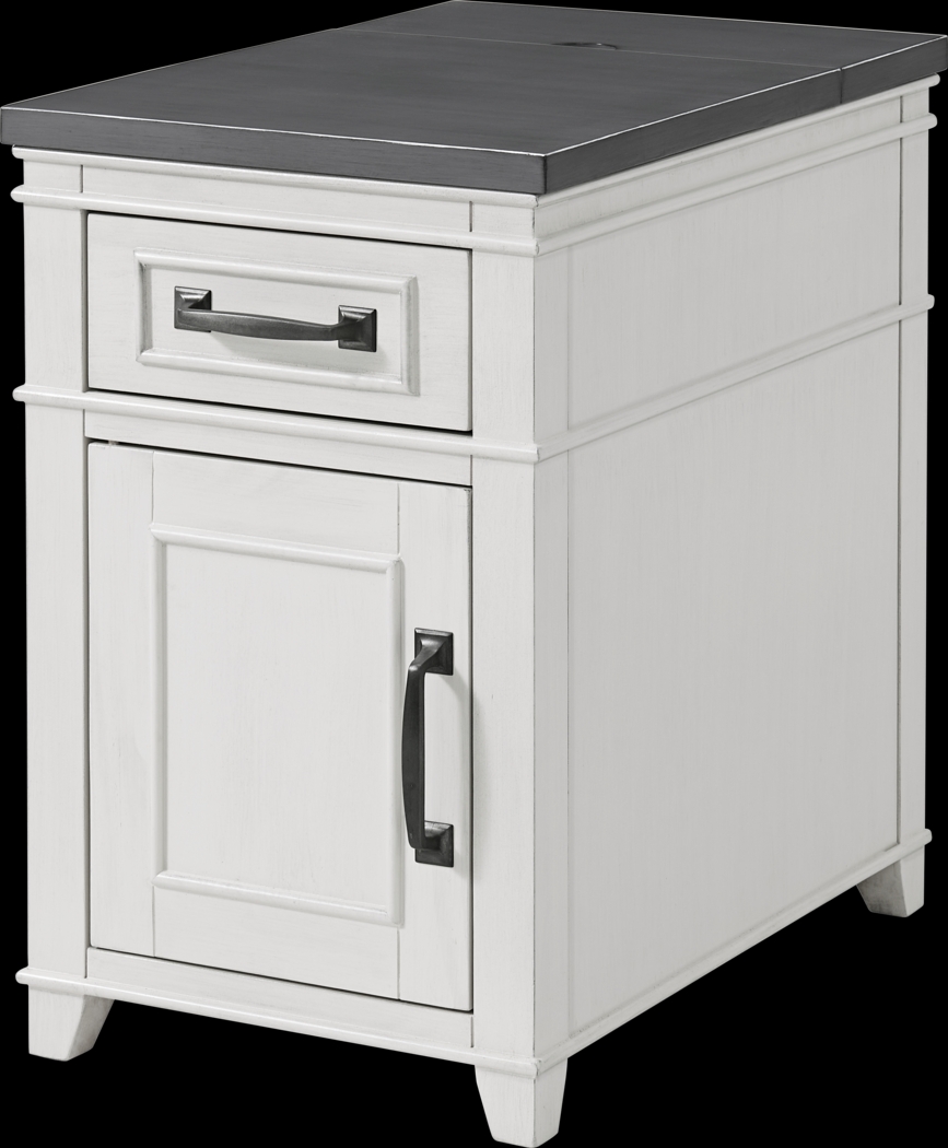 Ardath White Chairside Table - Thumbnail - Image 1